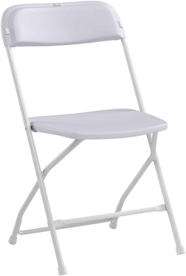 VINGLI 10 Pack White Plastic Folding Chair, Indoor Outdoor Portable Stackable Commercial Seat with Steel Frame 350lb. Capacity for Events Office Wedding Party Picnic Kitchen Dining - Image 5