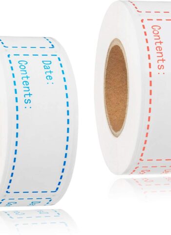 300pcs Removable Freezer Labels, Yoget 1 x 3 Inch Food Labels, Refrigerator Freezer Tape Label Easy Clean Leaves No Residue, 2 Color Label Stickers Roll