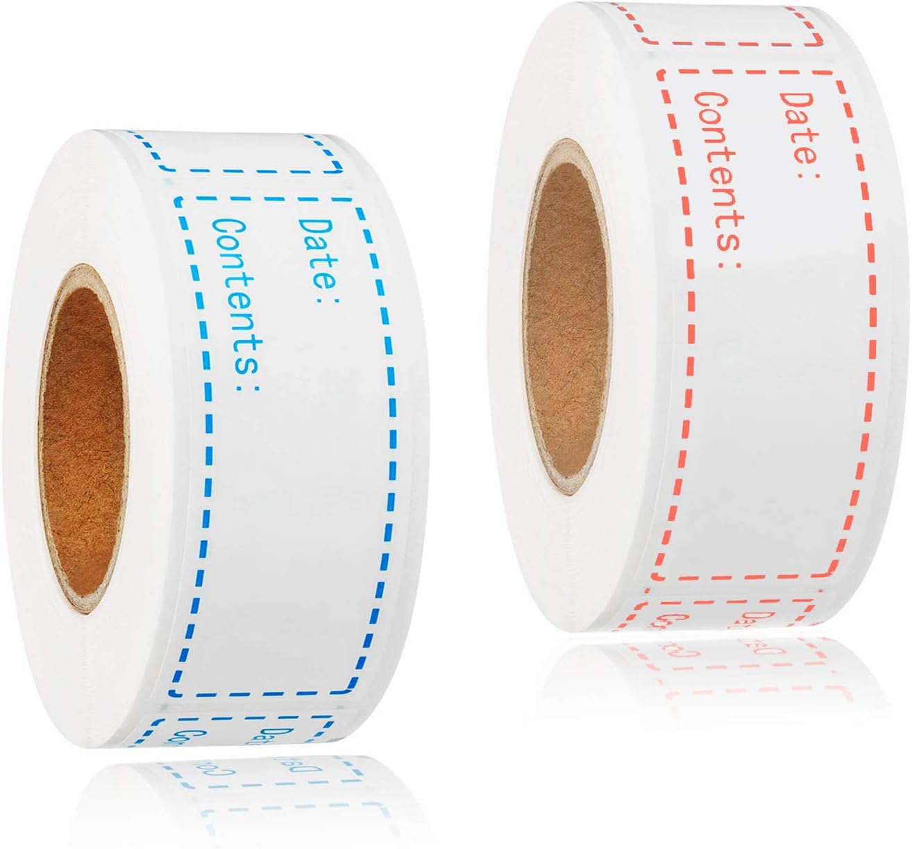 300pcs Removable Freezer Labels, Yoget 1 x 3 Inch Food Labels, Refrigerator Freezer Tape Label Easy Clean Leaves No Residue, 2 Color Label Stickers Roll