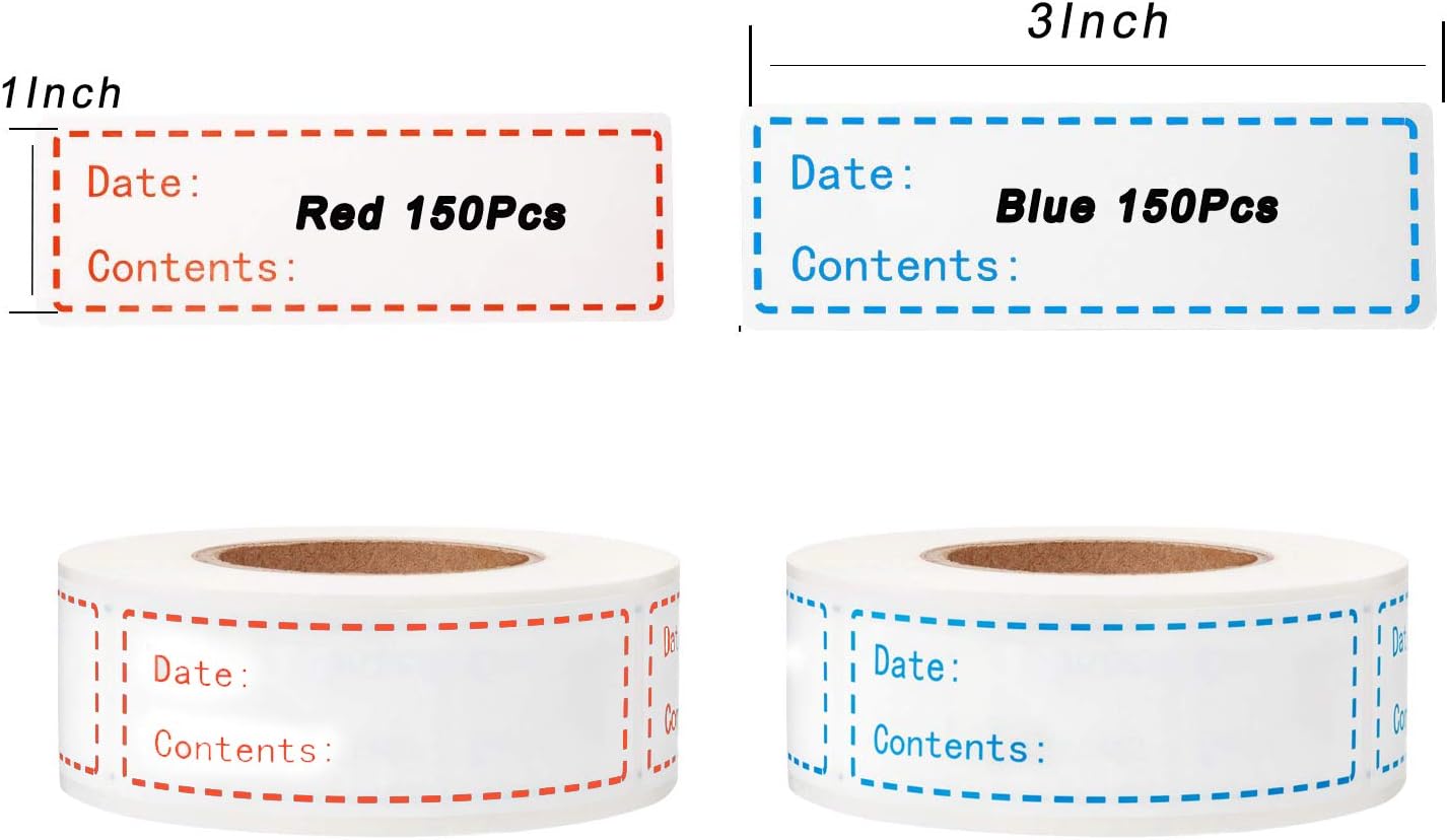 300pcs Removable Freezer Labels, Yoget 1 x 3 Inch Food Labels, Refrigerator Freezer Tape Label Easy Clean Leaves No Residue, 2 Color Label Stickers Roll - Image 2