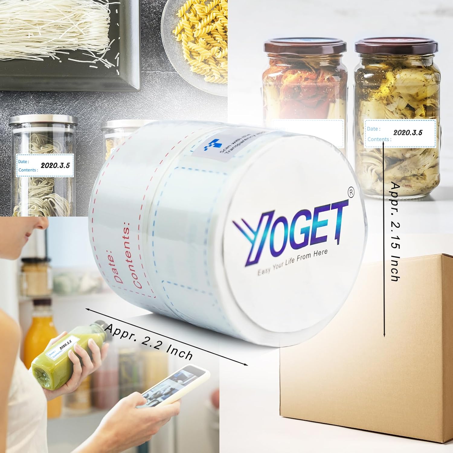 300pcs Removable Freezer Labels, Yoget 1 x 3 Inch Food Labels, Refrigerator Freezer Tape Label Easy Clean Leaves No Residue, 2 Color Label Stickers Roll - Image 7